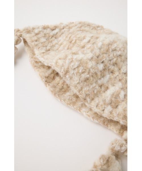 MOUSSY（マウジー）の「FLUFFY CROCHET HEAD キャップ（ニットキャップ/ビーニー・レディース・ベージュ/レッド・FREE）」の9枚目の写真