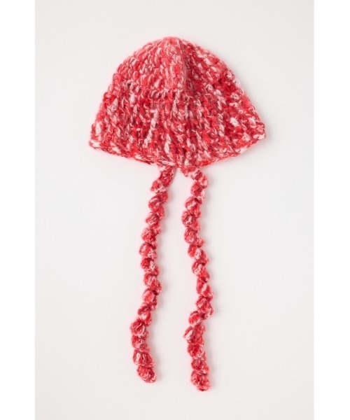 MOUSSY（マウジー）の「FLUFFY CROCHET HEAD キャップ（ニットキャップ/ビーニー・レディース・ベージュ/レッド・FREE）」の12枚目の写真
