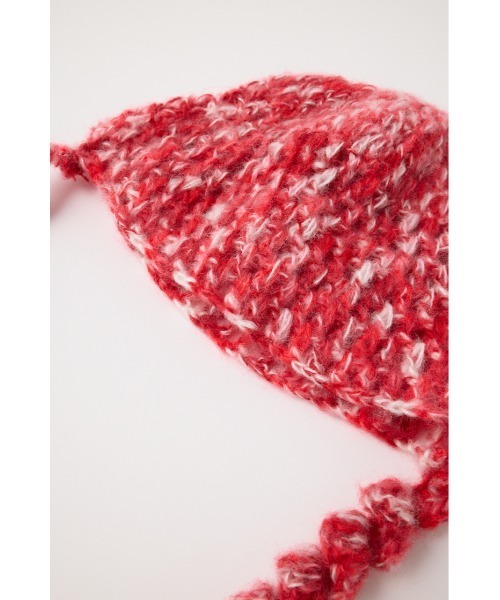 MOUSSY（マウジー）の「FLUFFY CROCHET HEAD キャップ（ニットキャップ/ビーニー・レディース・ベージュ/レッド・FREE）」の15枚目の写真