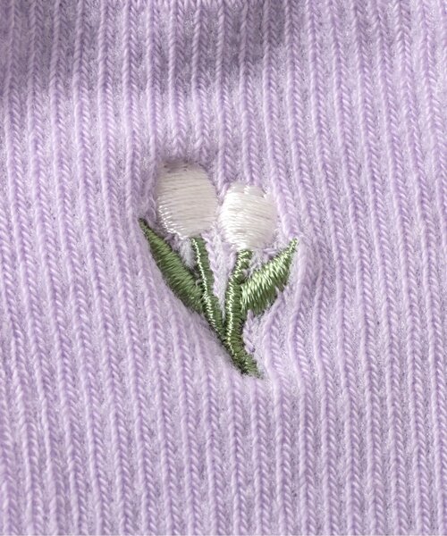 apres les cours(アプレレクール)の「ワンポイント刺繍ソックス(ソックス/靴下・キッズ・ブラック/ラベンダー/サックスブルー/アイボリー・12/15 /18/21)」の6枚目の写真