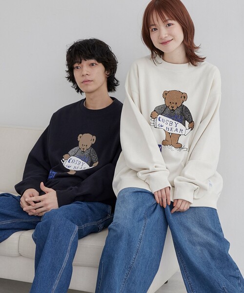 coen（コーエン）の「COSBY（コスビー）別注 　ベアプリントスウェット（スウェット・メンズ・ネイビー/ナチュラル・M/L/XL）」の2枚目の写真