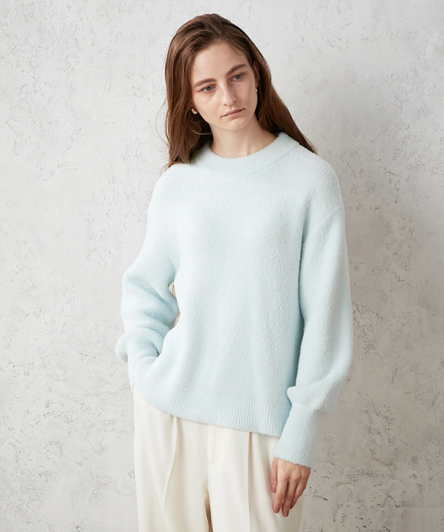 LE SOUK HOLIDAY(ルスークホリデー)の「【洗濯可能】シャギーニットプルオーバー(ニット/セーター・レディース・サックスブルー/ブラック/ベージュ・M/L)」の3枚目の写真