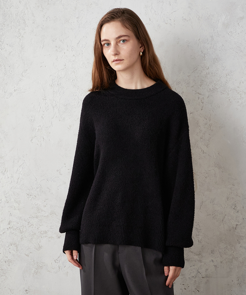 LE SOUK HOLIDAY(ルスークホリデー)の「【洗濯可能】シャギーニットプルオーバー(ニット/セーター・レディース・サックスブルー/ブラック/ベージュ・M/L)」の2枚目の写真