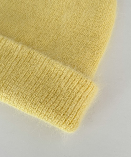 CANAL JEAN(キャナルジーン)の「El mar アンゴラ混シャギーニットCAP(ニットキャップ/ビーニー・レディース・イエロー/ブルー/チャコールグレー/ブラウン/ピンク/ホワイト・ONE SIZE)」の8枚目の写真