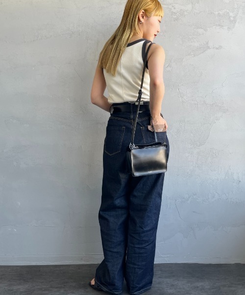 NOIR FABRIK（ヌワールファブリック）の「[NOIR FABRIK/ヌワールファブリック] コットンフライス アメリカンスリーブタンクトップ（タンクトップ・レディース・オフホワイト/サックスブルー/スミクロ/ナチュラル・0/1）」の22枚目の写真