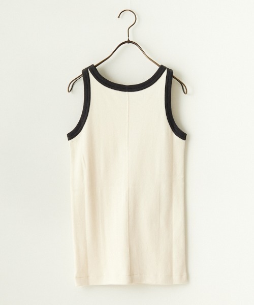 NOIR FABRIK（ヌワールファブリック）の「[NOIR FABRIK/ヌワールファブリック] コットンフライス アメリカンスリーブタンクトップ（タンクトップ・レディース・オフホワイト/サックスブルー/スミクロ/ナチュラル・0/1）」の9枚目の写真