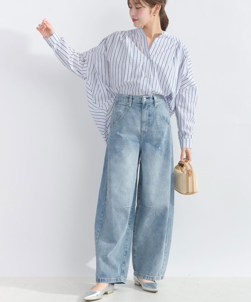 バレルレッグコットンデニムパンツ（デニムパンツ）｜LUGIVA