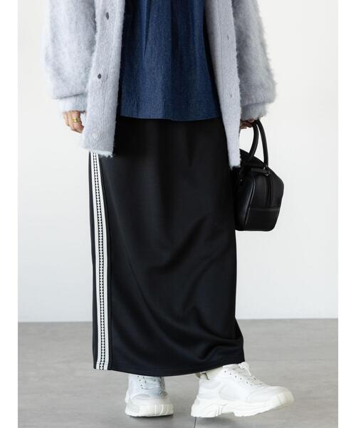Lugnoncure（ルノンキュール）の「サイドラインナロースカート（スカート・レディース・オフホワイト/チャコールグレー/ブラック・F）」の21枚目の写真