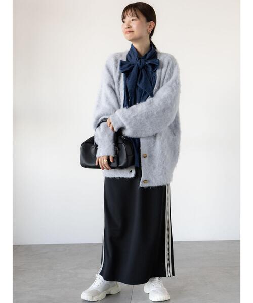 Lugnoncure（ルノンキュール）の「サイドラインナロースカート（スカート・レディース・オフホワイト/チャコールグレー/ブラック・F）」の20枚目の写真