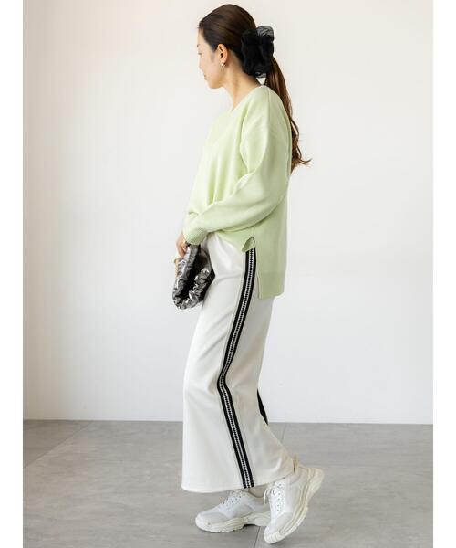 Lugnoncure（ルノンキュール）の「サイドラインナロースカート（スカート・レディース・オフホワイト/チャコールグレー/ブラック・F）」の16枚目の写真