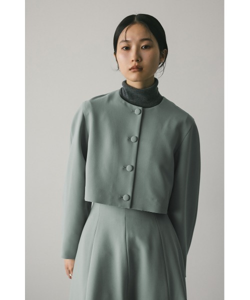 セール】フォルムショートジャケット（ノーカラージャケット