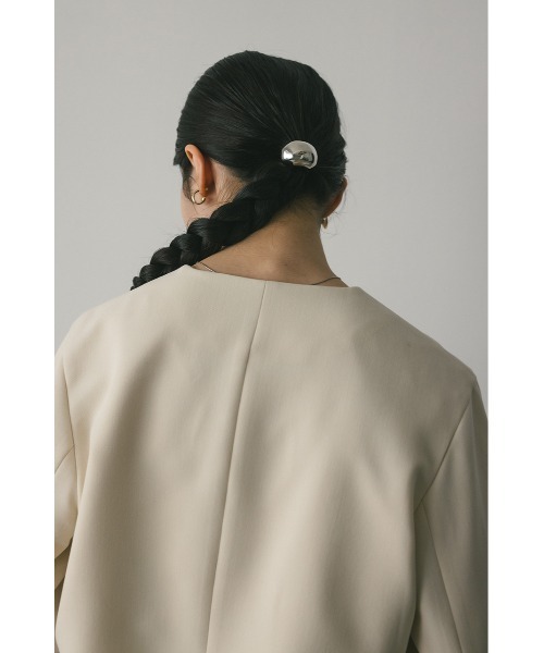 STYLEMIXER(スタイルミキサー)の「フォルムショートジャケット(ノーカラージャケット・レディース・アイボリー/ブラック/サックスブルー・FREE)」の15枚目の写真