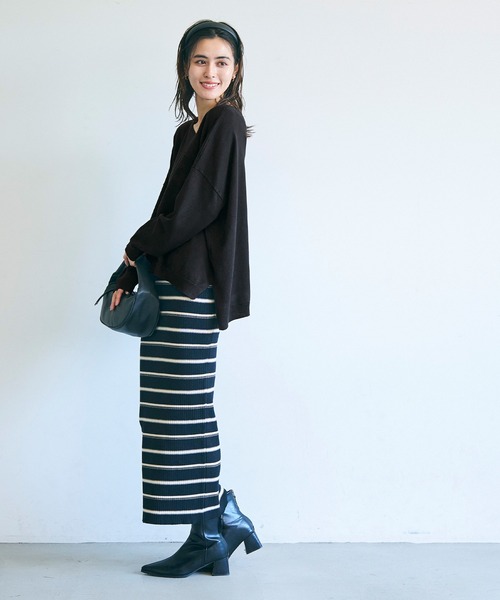 セール】【WEB限定セール】Vネックドルマンニットトップス