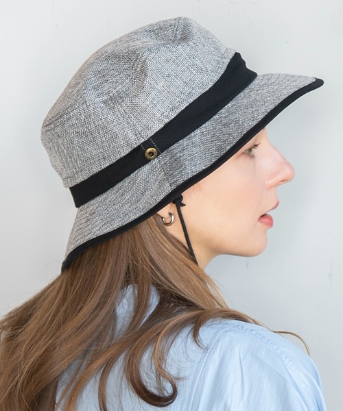 14+（イチヨンプラス）の「ポリジュートサファリハット（ハット・レディース・ベージュ/グレー/ブラック/ブラウン・LARGE/MEDIUM）」の2枚目の写真