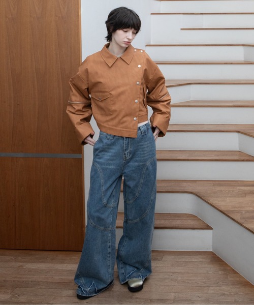 VACANCY（ヴァカンシー）の「ウェーブラインワイドデニム（デニムパンツ・レディース・ブラック/ブルー・SMALL/MEDIUM/LARGE）」の17枚目の写真