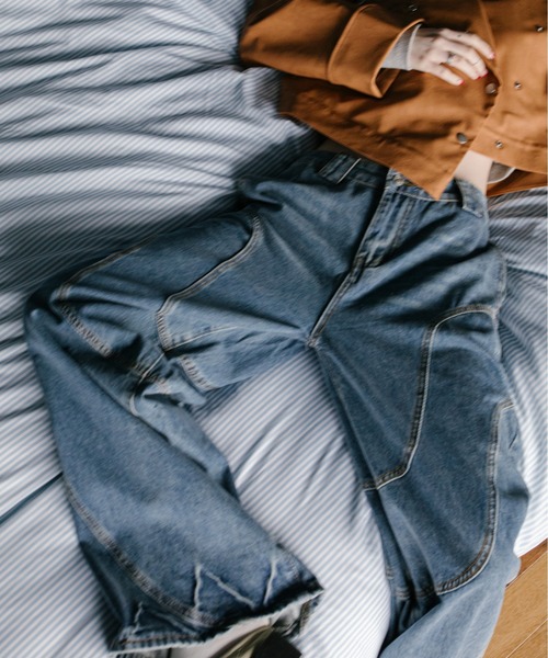 VACANCY（ヴァカンシー）の「ウェーブラインワイドデニム（デニムパンツ・レディース・ブラック/ブルー・SMALL/MEDIUM/LARGE）」の18枚目の写真