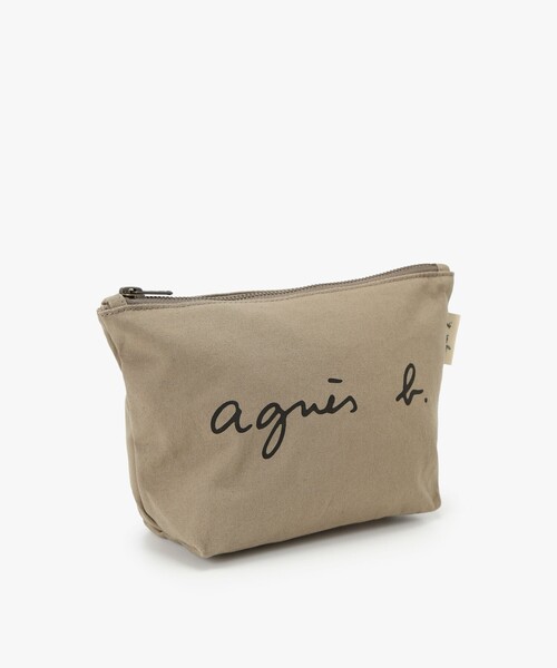 agnes b.(アニエスベー)の「ロゴプリント コットン ポーチ "Paulette" YAS18-03(ポーチ・レディース・グレー系その他・FREE)」の5枚目の写真
