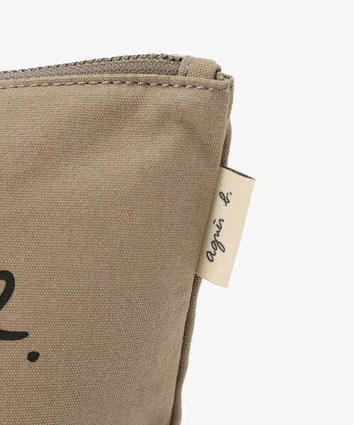 agnes b.(アニエスベー)の「ロゴプリント コットン ポーチ "Paulette" YAS18-03(ポーチ・レディース・グレー系その他・FREE)」の3枚目の写真