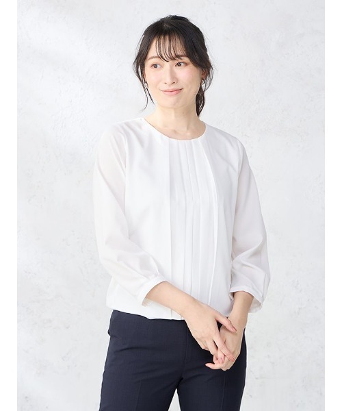 パーフェクトスーツファクトリー Perfect Suit FActory すそバルーンブラウス （L．グレー） パーフェクトスーツファクトリー Perfect Suit FActory すそ