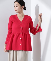 NANO universe（ナノユニバース）の「前後2WAYペプラムニットカーディガン（カーディガン/ボレロ）」