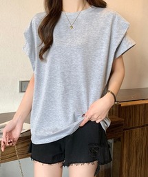 レディース タックスリーブTシャツ コンパクトシルエット ベーシック 韓国風