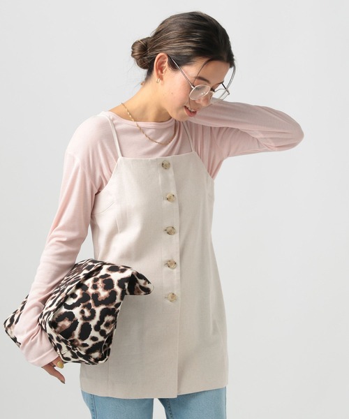 BAYFLOW（ベイフロー）の「[セットアップ可能]リネンキャミビスチェ（キャミソール・レディース・アイボリー/イエロー・SMALL/MEDIUM）」の2枚目の写真