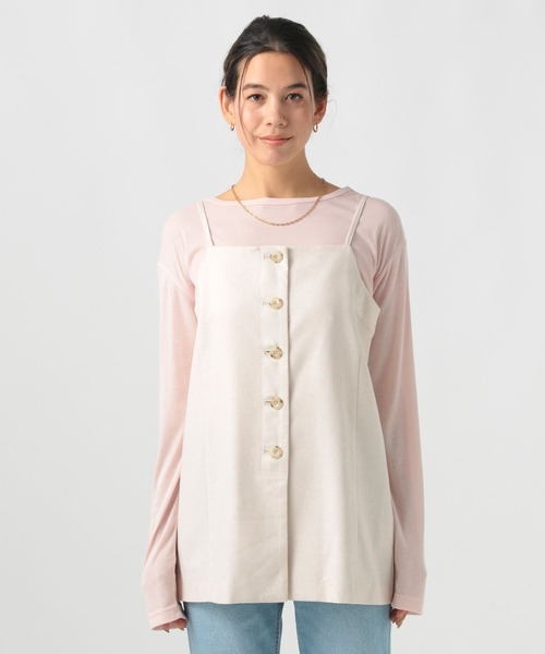 BAYFLOW（ベイフロー）の「[セットアップ可能]リネンキャミビスチェ（キャミソール・レディース・アイボリー/イエロー・SMALL/MEDIUM）」の3枚目の写真