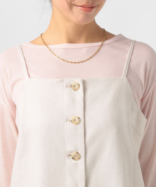 BAYFLOW（ベイフロー）の「[セットアップ可能]リネンキャミビスチェ（キャミソール・レディース・アイボリー/イエロー・SMALL/MEDIUM）」の6枚目の写真