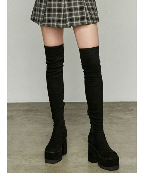 EMODA（エモダ）の「スクエアフィットロングブーツ（ブーツ・レディース・ブラック・SMALL/MEDIUM/LARGE）」の15枚目の写真