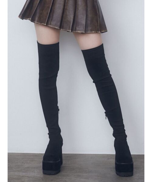 EMODA（エモダ）の「スクエアフィットロングブーツ（ブーツ・レディース・ブラック・SMALL/MEDIUM/LARGE）」の18枚目の写真