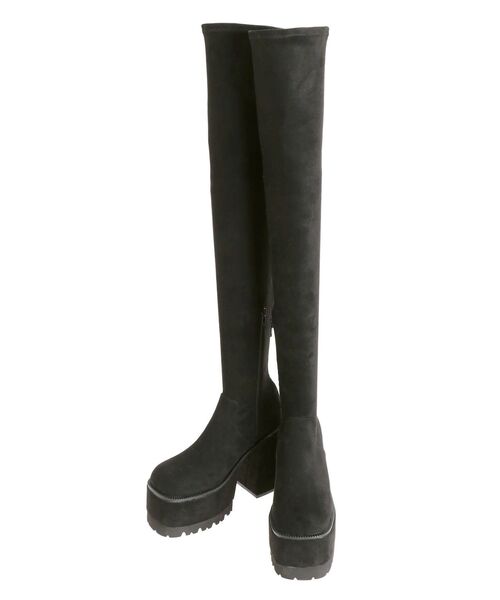 EMODA（エモダ）の「スクエアフィットロングブーツ（ブーツ・レディース・ブラック・SMALL/MEDIUM/LARGE）」の10枚目の写真