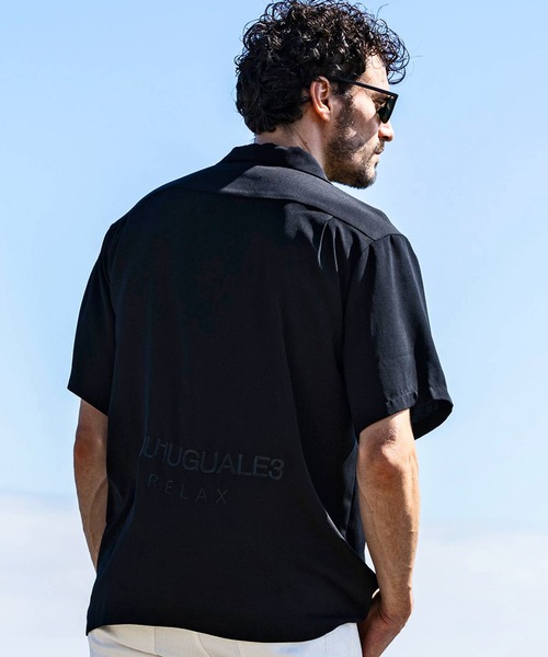 1PIU1UGUALE3  RELAX （ウノピゥウノウグァーレトレ リラックス）の「1PIU1UGUALE3 RELAX(ウノピゥウノウグァーレトレ リラックス)ロゴアロハ半袖シャツ ショートスリーブシャツ（シャツ/ブラウス・メンズ・ホワイト/ブラック・S/M/L/XL/XXL）」の14枚目の写真