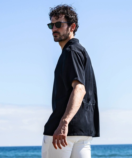 1PIU1UGUALE3  RELAX （ウノピゥウノウグァーレトレ リラックス）の「1PIU1UGUALE3 RELAX(ウノピゥウノウグァーレトレ リラックス)ロゴアロハ半袖シャツ ショートスリーブシャツ（シャツ/ブラウス・メンズ・ホワイト/ブラック・S/M/L/XL/XXL）」の16枚目の写真