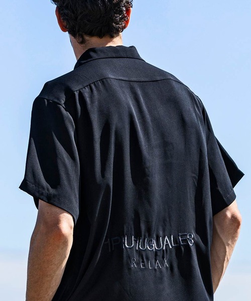 1PIU1UGUALE3  RELAX （ウノピゥウノウグァーレトレ リラックス）の「1PIU1UGUALE3 RELAX(ウノピゥウノウグァーレトレ リラックス)ロゴアロハ半袖シャツ ショートスリーブシャツ（シャツ/ブラウス・メンズ・ホワイト/ブラック・S/M/L/XL/XXL）」の17枚目の写真