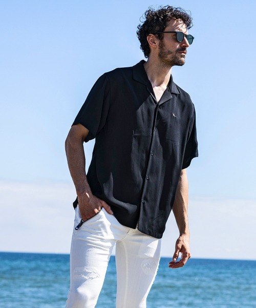 1PIU1UGUALE3  RELAX （ウノピゥウノウグァーレトレ リラックス）の「1PIU1UGUALE3 RELAX(ウノピゥウノウグァーレトレ リラックス)ロゴアロハ半袖シャツ ショートスリーブシャツ（シャツ/ブラウス・メンズ・ホワイト/ブラック・S/M/L/XL/XXL）」の18枚目の写真