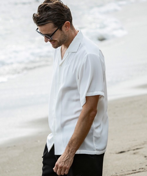 1PIU1UGUALE3  RELAX （ウノピゥウノウグァーレトレ リラックス）の「1PIU1UGUALE3 RELAX(ウノピゥウノウグァーレトレ リラックス)ロゴアロハ半袖シャツ ショートスリーブシャツ（シャツ/ブラウス・メンズ・ホワイト/ブラック・S/M/L/XL/XXL）」の10枚目の写真