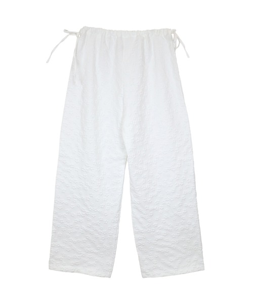 HEILIS(ヘイリス)の「【HIT ITEM!】【新色追加】フラワージャガードイージーパンツ/リラックスパンツ レディース 花柄 韓国 ブラック ホワイト アイボリー ガーリー カジュアル 春服 夏服(その他パンツ・レディース・アイボリー/オフホワイト/ブラック・FREE)」の8枚目の写真