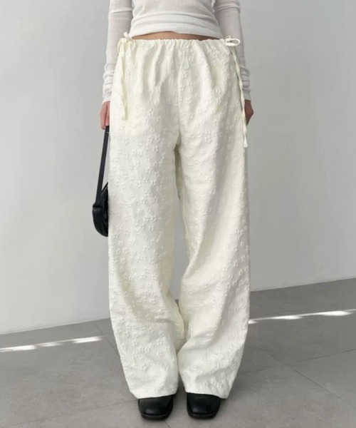 ＆ellecy アンドエルシー　フラワージャガードパンツ UNITED ARROWS パンツ フラワージャガード イージーパンツ