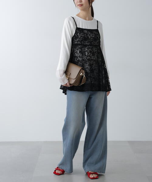 FREE'S MART（フリーズマート）の「◆前後2WAYレースチュニックキャミブラウス（シャツ/ブラウス・レディース・ホワイト/ブラック・FREE）」の10枚目の写真