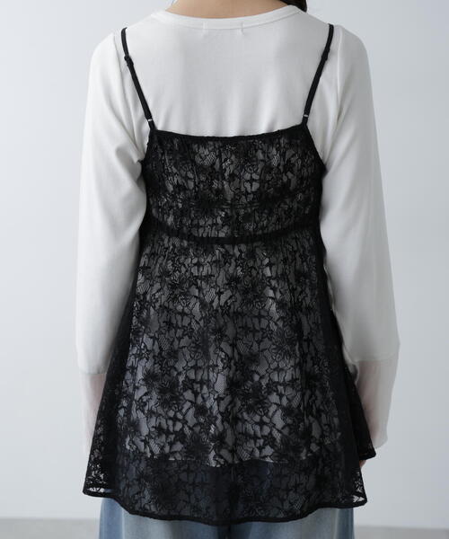 FREE'S MART（フリーズマート）の「◆前後2WAYレースチュニックキャミブラウス（シャツ/ブラウス・レディース・ホワイト/ブラック・FREE）」の13枚目の写真