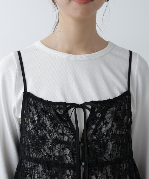 FREE'S MART（フリーズマート）の「◆前後2WAYレースチュニックキャミブラウス（シャツ/ブラウス・レディース・ホワイト/ブラック・FREE）」の14枚目の写真