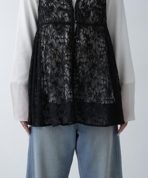 FREE'S MART（フリーズマート）の「◆前後2WAYレースチュニックキャミブラウス（シャツ/ブラウス・レディース・ホワイト/ブラック・FREE）」の18枚目の写真