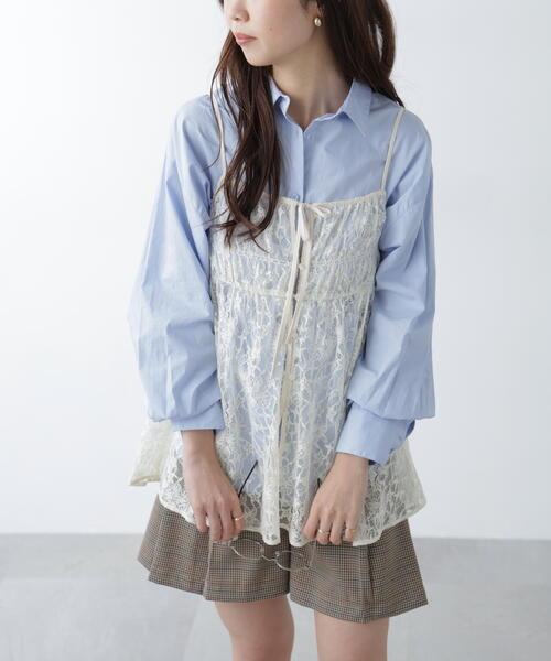 FREE'S MART（フリーズマート）の「◆前後2WAYレースチュニックキャミブラウス（シャツ/ブラウス・レディース・ホワイト/ブラック・FREE）」の22枚目の写真