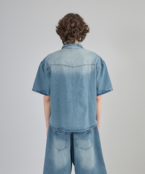 Regen Glanz（レーゲングランツ）の「denim shirt/デニムシャツ（シャツ/ブラウス・メンズ・ブルー/ブラック・LARGE/MEDIUM）」の15枚目の写真