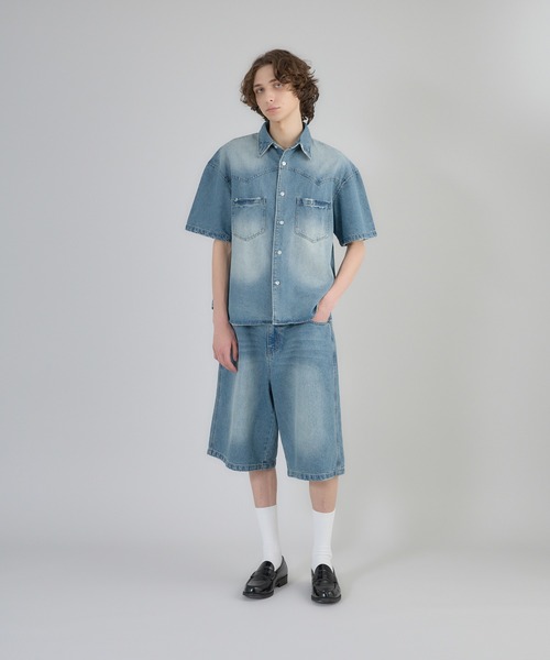 Regen Glanz（レーゲングランツ）の「denim shirt/デニムシャツ（シャツ/ブラウス・メンズ・ブルー/ブラック・LARGE/MEDIUM）」の13枚目の写真