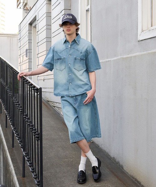 Regen Glanz（レーゲングランツ）の「denim shirt/デニムシャツ（シャツ/ブラウス・メンズ・ブルー/ブラック・LARGE/MEDIUM）」の16枚目の写真