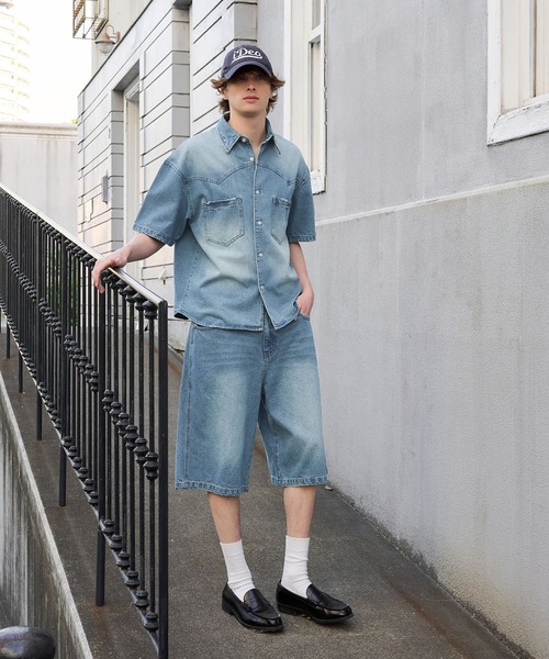 Regen Glanz（レーゲングランツ）の「denim shirt/デニムシャツ（シャツ/ブラウス・メンズ・ブルー/ブラック・LARGE/MEDIUM）」の18枚目の写真