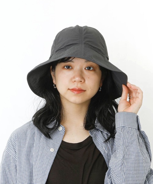 halo commodity（ハロ　コモディティー）の「halo commodity Karst Horn Hat ハロ コモディティー カルストホーンハット アドベンチャーハット サファリハット 帽子 ヒモ付き（ハット・レディース・チャコールグレー/ブラック・FREE）」の3枚目の写真