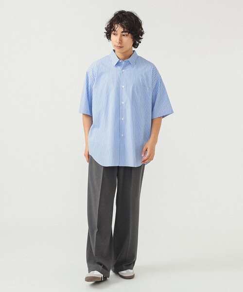 BEAMS（ビームス）の「ストライプ イージー ミニレギュラーカラー シャツ（シャツ/ブラウス・メンズ・ブラウン/サックスブルー・XL/L/M/S）」の3枚目の写真