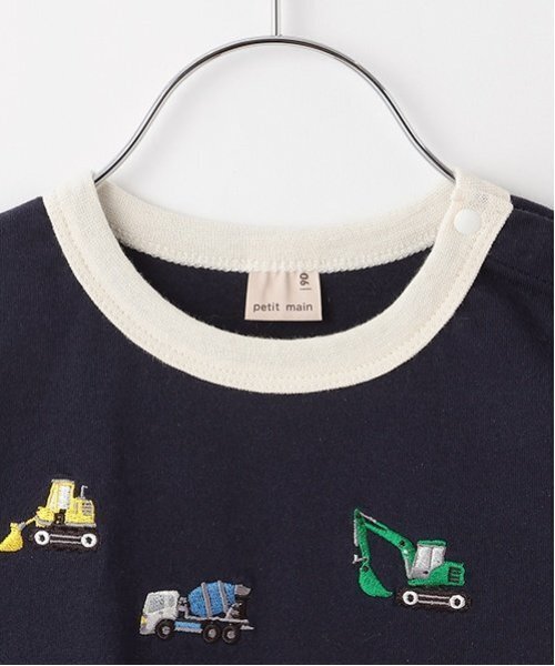 petit main(プティマイン)の「働く車袖布帛Tシャツ(Tシャツ/カットソー・キッズ・ネイビー/アイボリー・110cm/100cm/90cm/80cm/120cm/130cm)」の9枚目の写真
